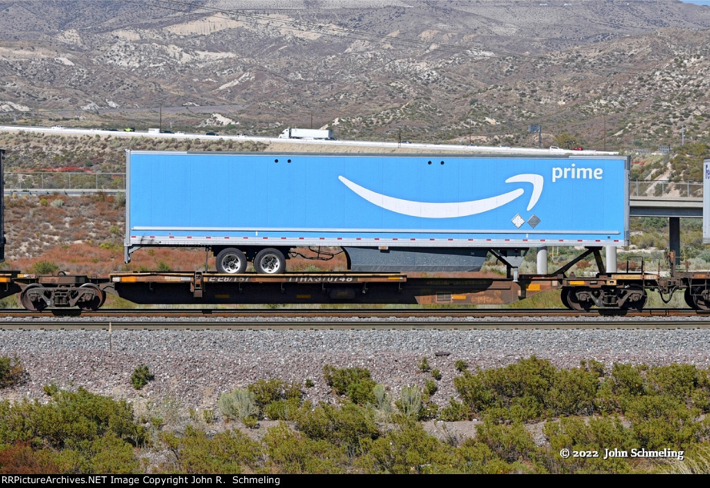 TTRX 370748-A with a Amazon 53 ft trailer load at Cajon CA. 9/17/2022.